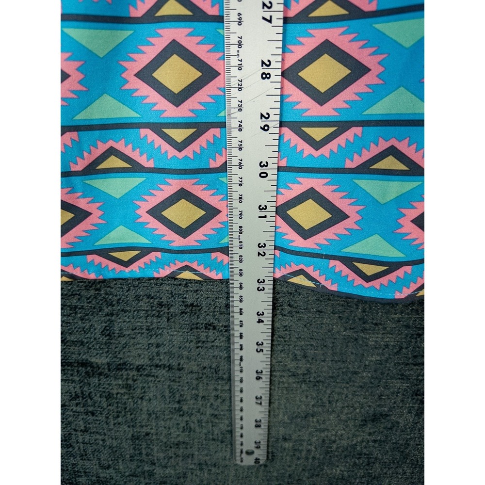 Burlebo Mens XL Aztec Print Button Up Shirt Pink Blue Short Sleeve Western - Picture 6 of 7